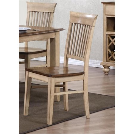 SUNSET TRADING Sunset Trading Brook Fancy Slat Dining Chair (Set of 2) DLU-BR-C70-PW-2